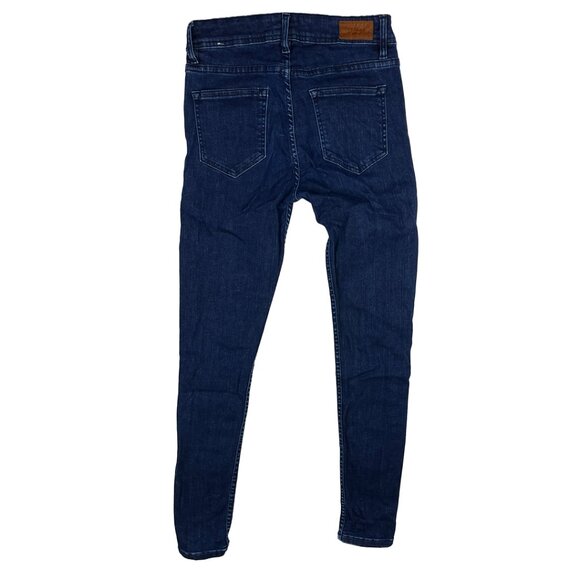 Sezane Denim Dark Blue Wash Jeans Size 28 Skinny Slim Mid-Rise Designer Chic - Picture 3 of 14